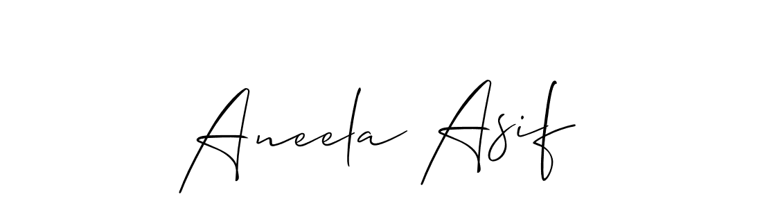 Aneela Asif stylish signature style. Best Handwritten Sign (Allison_Script) for my name. Handwritten Signature Collection Ideas for my name Aneela Asif. Aneela Asif signature style 2 images and pictures png