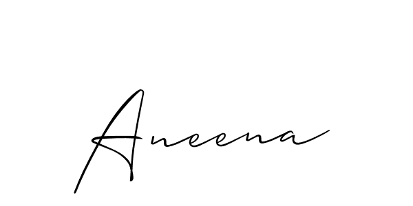 Make a beautiful signature design for name Aneena. With this signature (Allison_Script) style, you can create a handwritten signature for free. Aneena signature style 2 images and pictures png