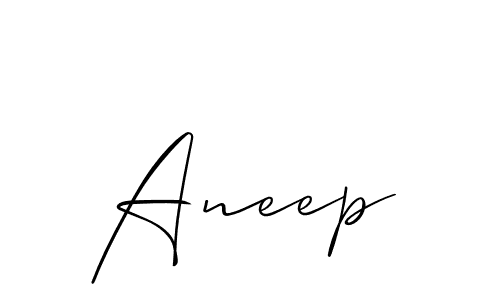 Make a beautiful signature design for name Aneep. With this signature (Allison_Script) style, you can create a handwritten signature for free. Aneep signature style 2 images and pictures png