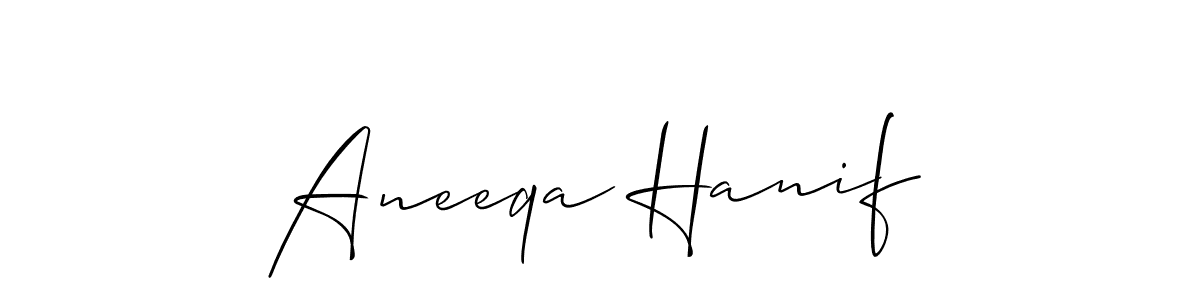 It looks lik you need a new signature style for name Aneeqa Hanif. Design unique handwritten (Allison_Script) signature with our free signature maker in just a few clicks. Aneeqa Hanif signature style 2 images and pictures png