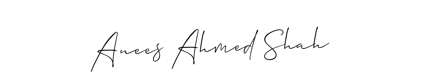 Make a beautiful signature design for name Anees Ahmed Shah. With this signature (Allison_Script) style, you can create a handwritten signature for free. Anees Ahmed Shah signature style 2 images and pictures png