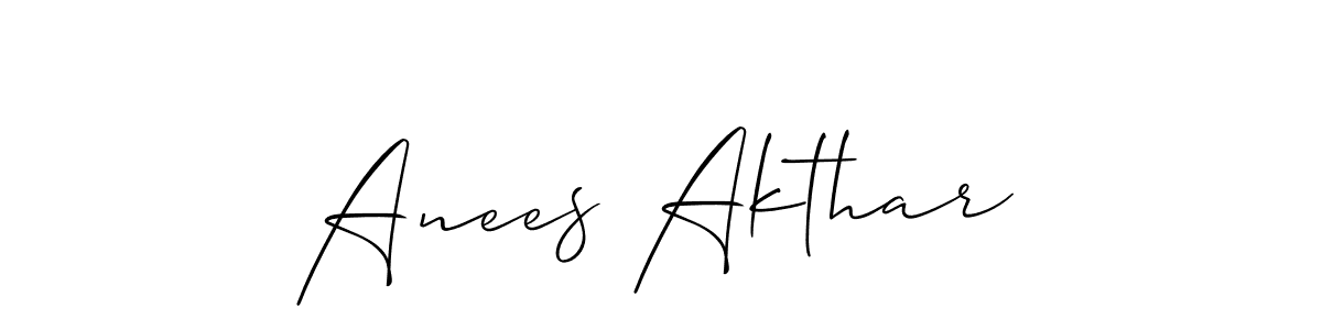 Make a beautiful signature design for name Anees Akthar. With this signature (Allison_Script) style, you can create a handwritten signature for free. Anees Akthar signature style 2 images and pictures png