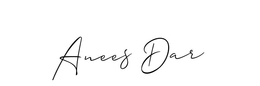 How to make Anees Dar name signature. Use Allison_Script style for creating short signs online. This is the latest handwritten sign. Anees Dar signature style 2 images and pictures png