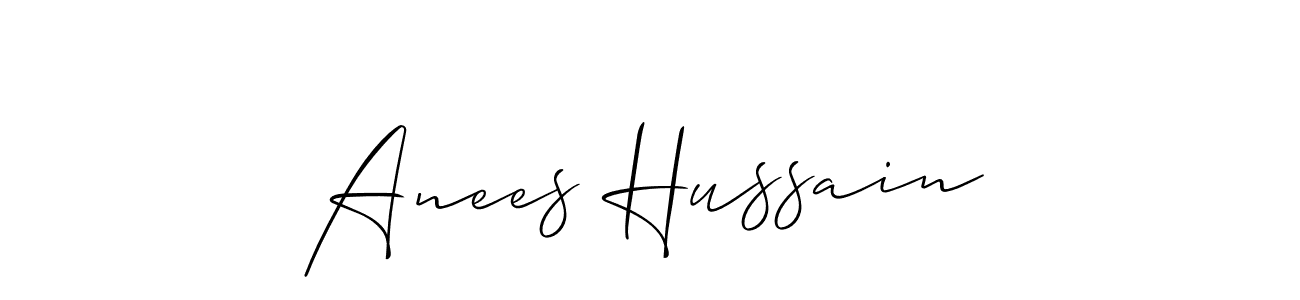 Create a beautiful signature design for name Anees Hussain. With this signature (Allison_Script) fonts, you can make a handwritten signature for free. Anees Hussain signature style 2 images and pictures png