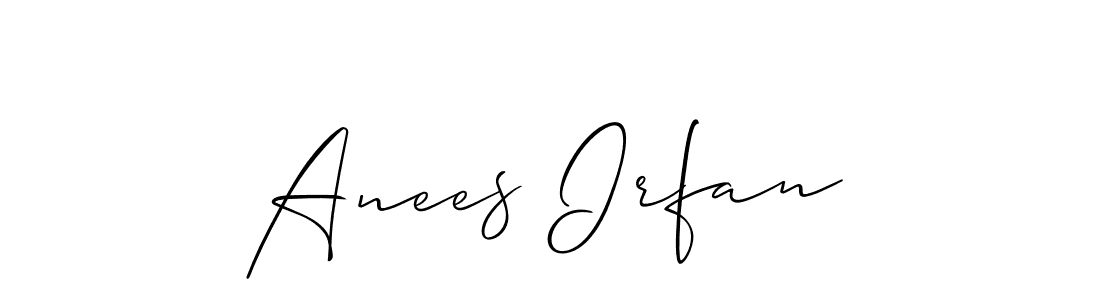 The best way (Allison_Script) to make a short signature is to pick only two or three words in your name. The name Anees Irfan include a total of six letters. For converting this name. Anees Irfan signature style 2 images and pictures png