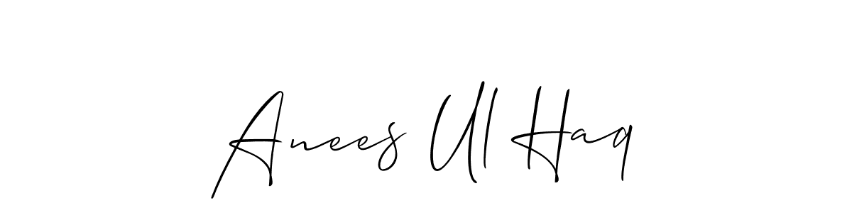 Allison_Script is a professional signature style that is perfect for those who want to add a touch of class to their signature. It is also a great choice for those who want to make their signature more unique. Get Anees Ul Haq name to fancy signature for free. Anees Ul Haq signature style 2 images and pictures png