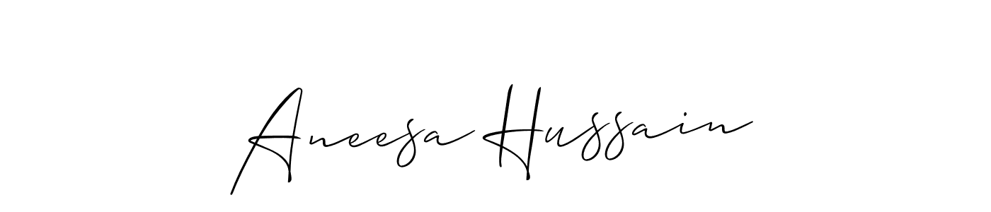 Design your own signature with our free online signature maker. With this signature software, you can create a handwritten (Allison_Script) signature for name Aneesa Hussain. Aneesa Hussain signature style 2 images and pictures png