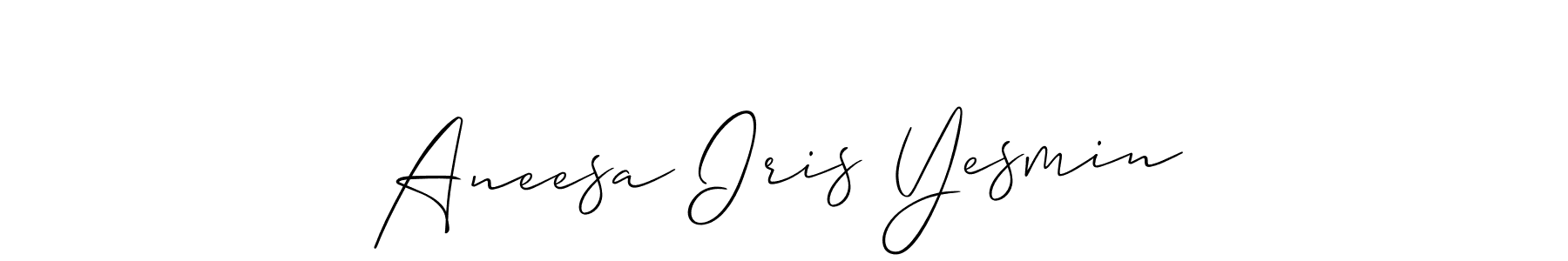 You should practise on your own different ways (Allison_Script) to write your name (Aneesa Iris Yesmin) in signature. don't let someone else do it for you. Aneesa Iris Yesmin signature style 2 images and pictures png