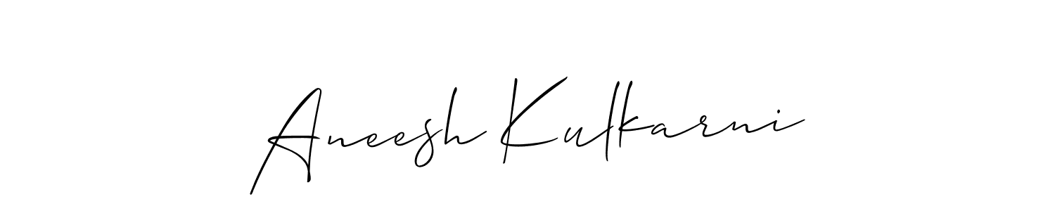 Also we have Aneesh Kulkarni name is the best signature style. Create professional handwritten signature collection using Allison_Script autograph style. Aneesh Kulkarni signature style 2 images and pictures png