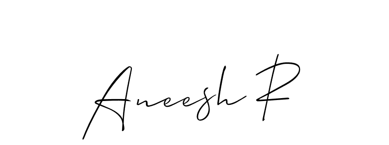 How to make Aneesh R signature? Allison_Script is a professional autograph style. Create handwritten signature for Aneesh R name. Aneesh R signature style 2 images and pictures png