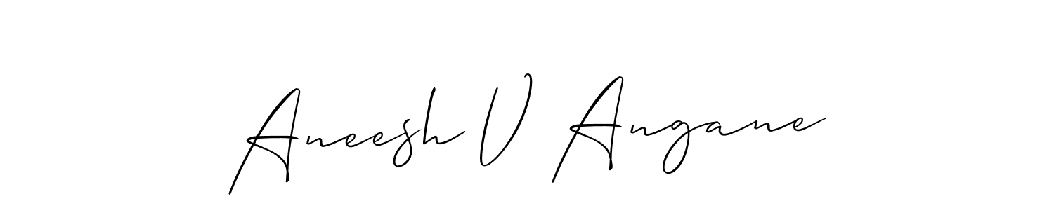 Aneesh V Angane stylish signature style. Best Handwritten Sign (Allison_Script) for my name. Handwritten Signature Collection Ideas for my name Aneesh V Angane. Aneesh V Angane signature style 2 images and pictures png