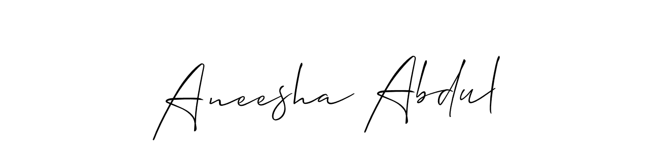 Make a short Aneesha Abdul signature style. Manage your documents anywhere anytime using Allison_Script. Create and add eSignatures, submit forms, share and send files easily. Aneesha Abdul signature style 2 images and pictures png