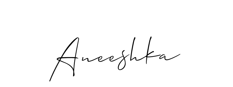 Make a short Aneeshka signature style. Manage your documents anywhere anytime using Allison_Script. Create and add eSignatures, submit forms, share and send files easily. Aneeshka signature style 2 images and pictures png