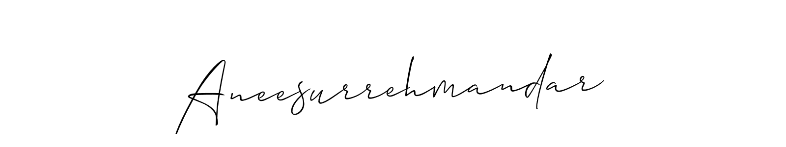 You should practise on your own different ways (Allison_Script) to write your name (Aneesurrehmandar) in signature. don't let someone else do it for you. Aneesurrehmandar signature style 2 images and pictures png