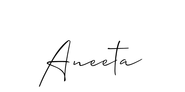 Use a signature maker to create a handwritten signature online. With this signature software, you can design (Allison_Script) your own signature for name Aneeta. Aneeta signature style 2 images and pictures png