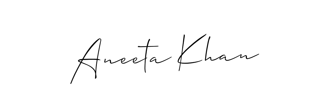Use a signature maker to create a handwritten signature online. With this signature software, you can design (Allison_Script) your own signature for name Aneeta Khan. Aneeta Khan signature style 2 images and pictures png
