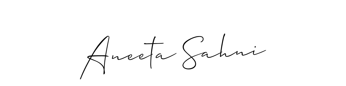 Best and Professional Signature Style for Aneeta Sahni. Allison_Script Best Signature Style Collection. Aneeta Sahni signature style 2 images and pictures png