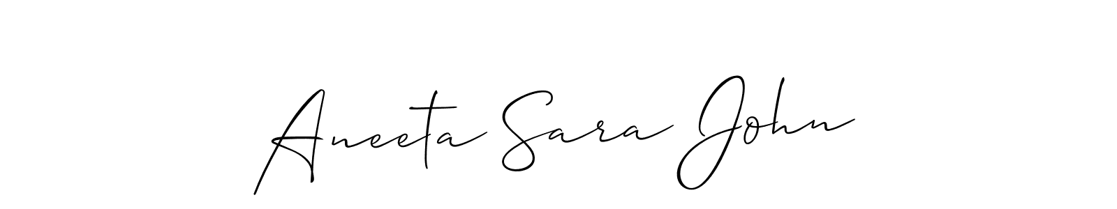 You should practise on your own different ways (Allison_Script) to write your name (Aneeta Sara John) in signature. don't let someone else do it for you. Aneeta Sara John signature style 2 images and pictures png