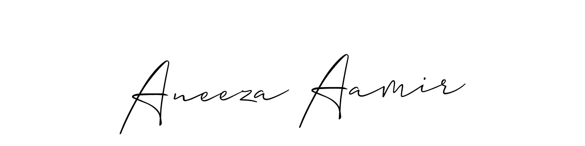 Use a signature maker to create a handwritten signature online. With this signature software, you can design (Allison_Script) your own signature for name Aneeza Aamir. Aneeza Aamir signature style 2 images and pictures png