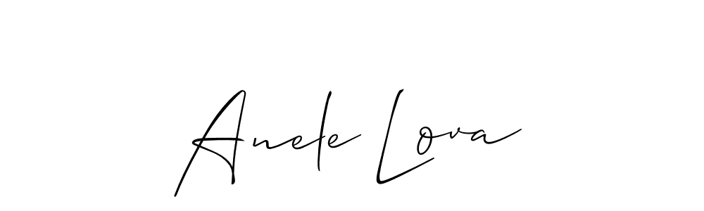 Allison_Script is a professional signature style that is perfect for those who want to add a touch of class to their signature. It is also a great choice for those who want to make their signature more unique. Get Anele Lova name to fancy signature for free. Anele Lova signature style 2 images and pictures png