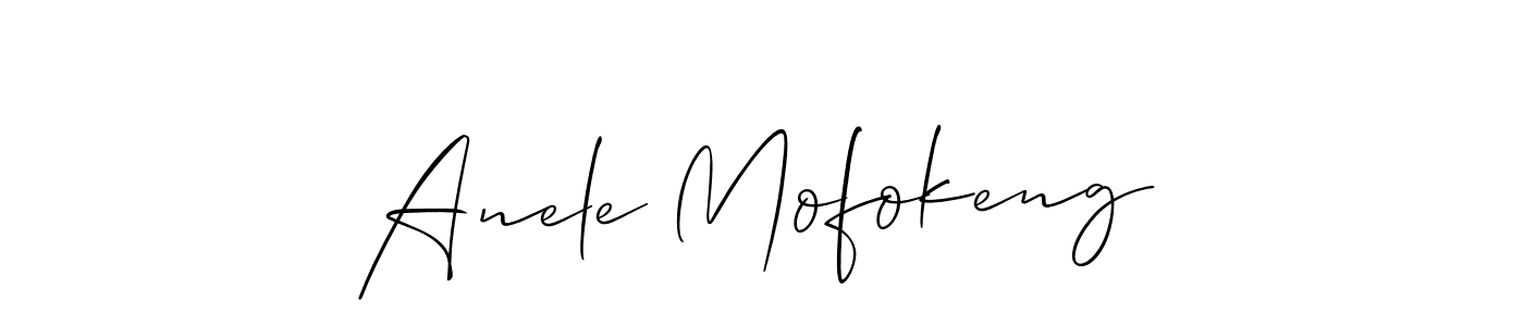 Create a beautiful signature design for name Anele Mofokeng. With this signature (Allison_Script) fonts, you can make a handwritten signature for free. Anele Mofokeng signature style 2 images and pictures png