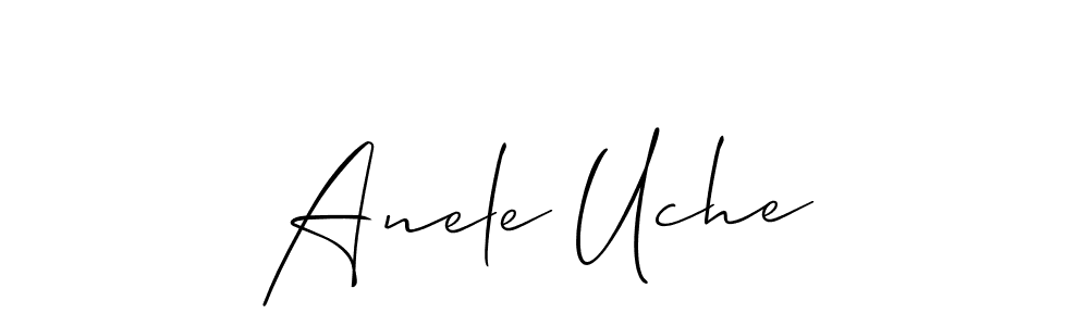 Also we have Anele Uche name is the best signature style. Create professional handwritten signature collection using Allison_Script autograph style. Anele Uche signature style 2 images and pictures png