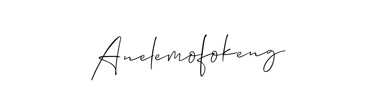 How to make Anelemofokeng name signature. Use Allison_Script style for creating short signs online. This is the latest handwritten sign. Anelemofokeng signature style 2 images and pictures png