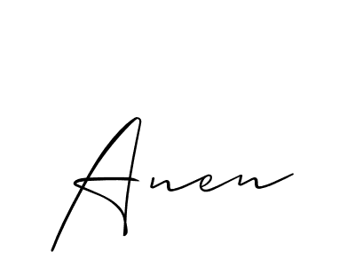 Allison_Script is a professional signature style that is perfect for those who want to add a touch of class to their signature. It is also a great choice for those who want to make their signature more unique. Get Anen name to fancy signature for free. Anen signature style 2 images and pictures png