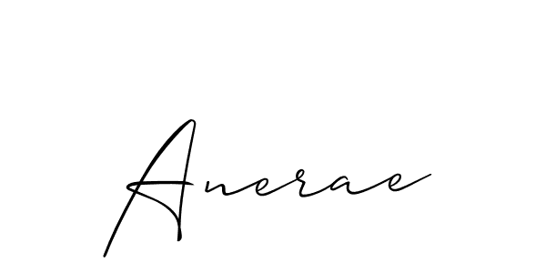 Use a signature maker to create a handwritten signature online. With this signature software, you can design (Allison_Script) your own signature for name Anerae. Anerae signature style 2 images and pictures png