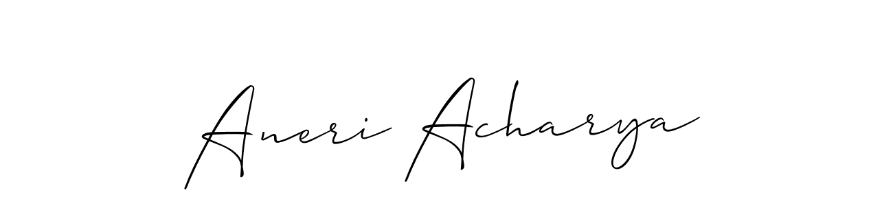 How to make Aneri Acharya name signature. Use Allison_Script style for creating short signs online. This is the latest handwritten sign. Aneri Acharya signature style 2 images and pictures png