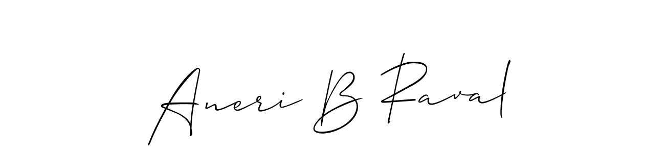 Also You can easily find your signature by using the search form. We will create Aneri B Raval name handwritten signature images for you free of cost using Allison_Script sign style. Aneri B Raval signature style 2 images and pictures png