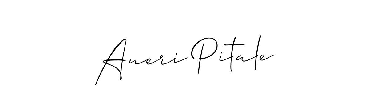 Allison_Script is a professional signature style that is perfect for those who want to add a touch of class to their signature. It is also a great choice for those who want to make their signature more unique. Get Aneri Pitale name to fancy signature for free. Aneri Pitale signature style 2 images and pictures png