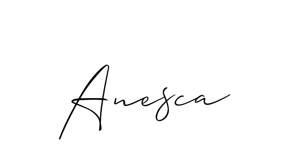 Design your own signature with our free online signature maker. With this signature software, you can create a handwritten (Allison_Script) signature for name Anesca. Anesca signature style 2 images and pictures png