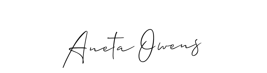 Make a beautiful signature design for name Aneta Owens. With this signature (Allison_Script) style, you can create a handwritten signature for free. Aneta Owens signature style 2 images and pictures png