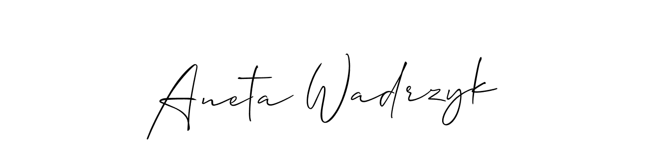 How to make Aneta Wadrzyk signature? Allison_Script is a professional autograph style. Create handwritten signature for Aneta Wadrzyk name. Aneta Wadrzyk signature style 2 images and pictures png