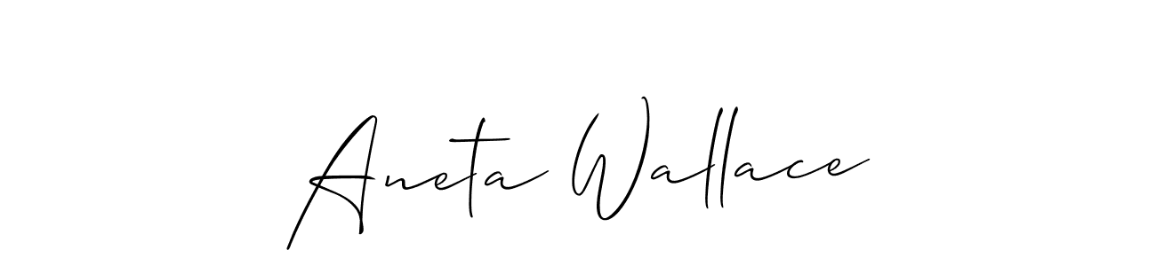 Make a short Aneta Wallace signature style. Manage your documents anywhere anytime using Allison_Script. Create and add eSignatures, submit forms, share and send files easily. Aneta Wallace signature style 2 images and pictures png