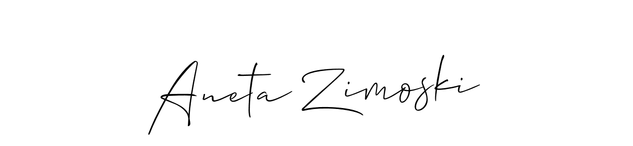 How to make Aneta Zimoski name signature. Use Allison_Script style for creating short signs online. This is the latest handwritten sign. Aneta Zimoski signature style 2 images and pictures png