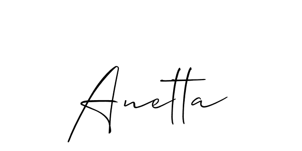 How to make Anetta name signature. Use Allison_Script style for creating short signs online. This is the latest handwritten sign. Anetta signature style 2 images and pictures png