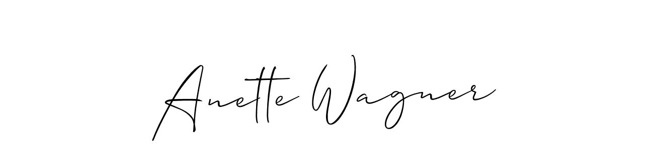 Make a beautiful signature design for name Anette Wagner. With this signature (Allison_Script) style, you can create a handwritten signature for free. Anette Wagner signature style 2 images and pictures png