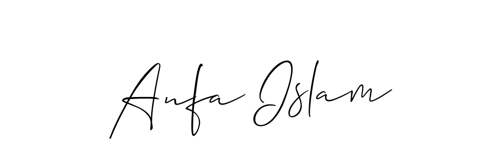 How to make Anfa Islam name signature. Use Allison_Script style for creating short signs online. This is the latest handwritten sign. Anfa Islam signature style 2 images and pictures png