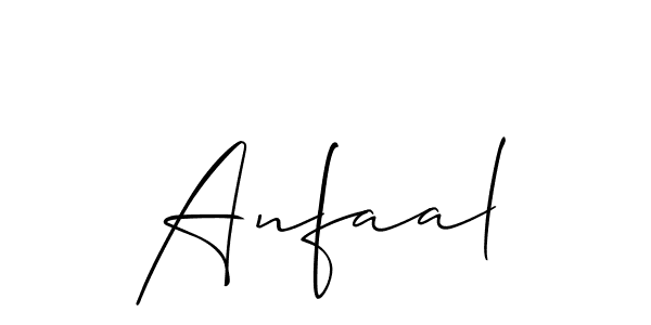 Use a signature maker to create a handwritten signature online. With this signature software, you can design (Allison_Script) your own signature for name Anfaal. Anfaal signature style 2 images and pictures png