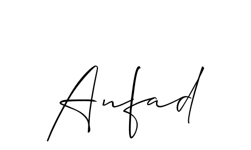 Also You can easily find your signature by using the search form. We will create Anfad name handwritten signature images for you free of cost using Allison_Script sign style. Anfad signature style 2 images and pictures png