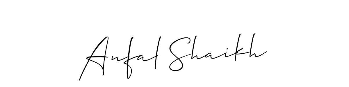 Make a beautiful signature design for name Anfal Shaikh. With this signature (Allison_Script) style, you can create a handwritten signature for free. Anfal Shaikh signature style 2 images and pictures png