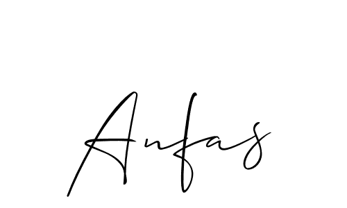 Design your own signature with our free online signature maker. With this signature software, you can create a handwritten (Allison_Script) signature for name Anfas. Anfas signature style 2 images and pictures png