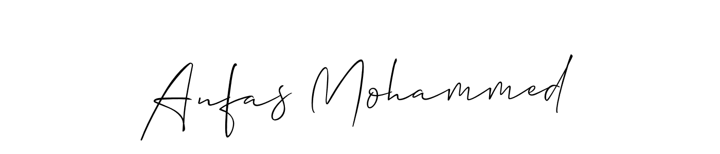 The best way (Allison_Script) to make a short signature is to pick only two or three words in your name. The name Anfas Mohammed include a total of six letters. For converting this name. Anfas Mohammed signature style 2 images and pictures png