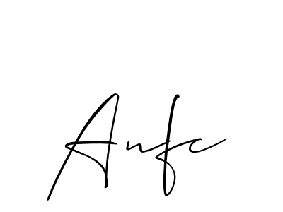 Create a beautiful signature design for name Anfc. With this signature (Allison_Script) fonts, you can make a handwritten signature for free. Anfc signature style 2 images and pictures png