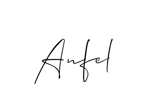 Allison_Script is a professional signature style that is perfect for those who want to add a touch of class to their signature. It is also a great choice for those who want to make their signature more unique. Get Anfel name to fancy signature for free. Anfel signature style 2 images and pictures png