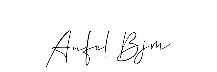 Use a signature maker to create a handwritten signature online. With this signature software, you can design (Allison_Script) your own signature for name Anfel Bjm. Anfel Bjm signature style 2 images and pictures png