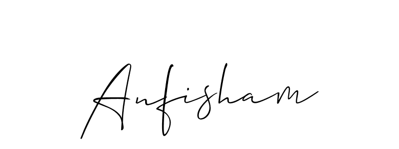 Use a signature maker to create a handwritten signature online. With this signature software, you can design (Allison_Script) your own signature for name Anfisham. Anfisham signature style 2 images and pictures png