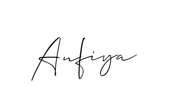 How to make Anfiya name signature. Use Allison_Script style for creating short signs online. This is the latest handwritten sign. Anfiya signature style 2 images and pictures png